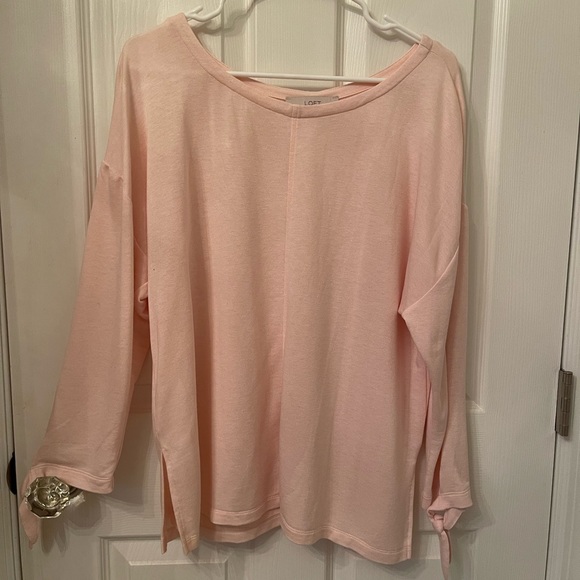 Loft Light Pink Quarter Sleeve Shirt - Size L - Picture 1 of 7